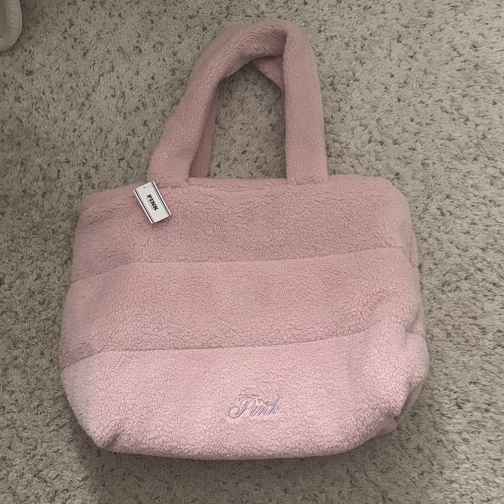 NWT VS PINK SHERPA TOTE BAG